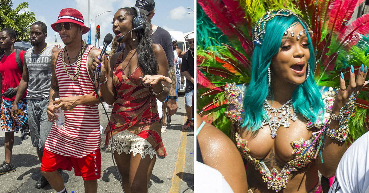 Rihanna y Hamilton en Barbados