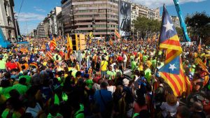La Asamblea Nacional Catalana ANC indicó que más de 600.000 personas participaron en la actividad