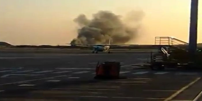 Dos personas resultaron con quemaduras tras precipitarse avioneta en Porlamar