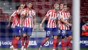 El Atlético de Madrid sufrió para ganar este sábado en su casa por la mínima (1-0) al Valladolid (15º)