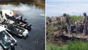 Efectivos militares destruyeron tres embarcaciones dedicadas a la minería ilegal