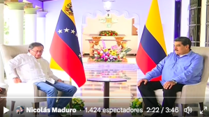 Maduro recibe al presidente Petro en la Casona Cultural Aquiles Nazoa