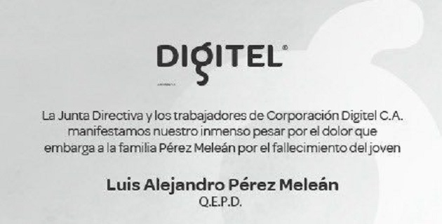 Murió el hijo del presidente ejecutivo de Digitel