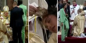 El Papa Francisco bautizó a una modelo venezolana durante la Vigilia Pascua