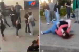 Madre entró a una escuela y agredió a los profesores causando destrozos (Imágenes)