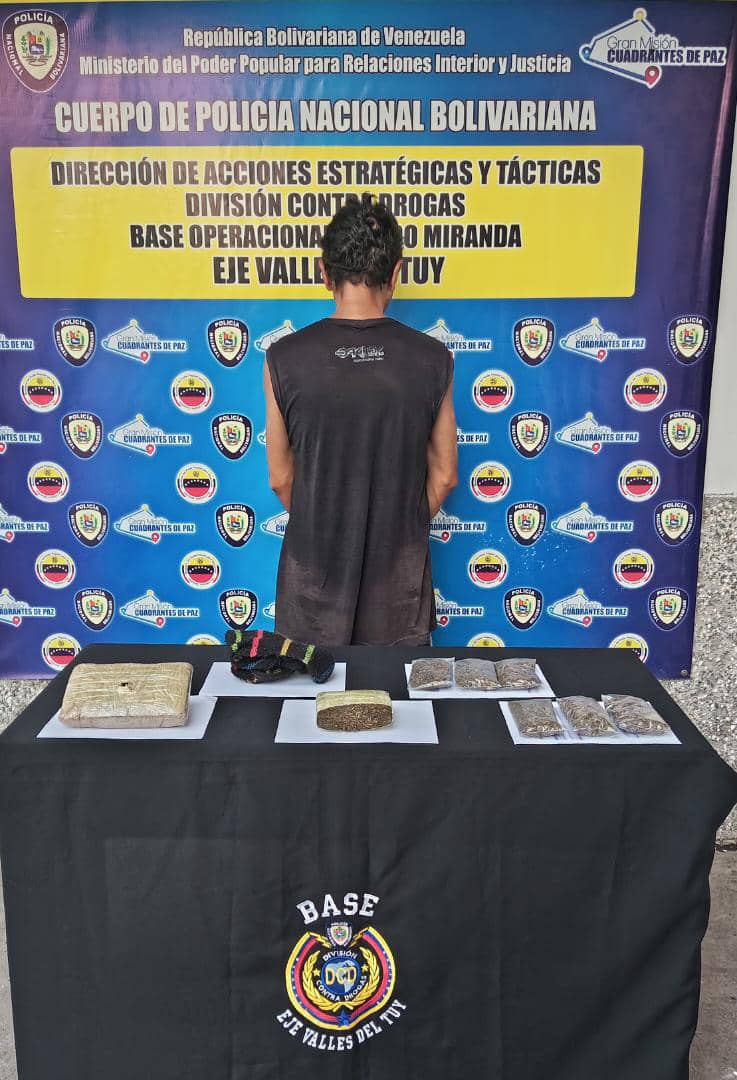 Capturado hombre con 900 gramos de droga en su habitación