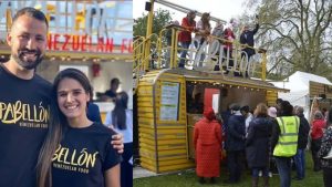 La inspiradora historia de la pareja venezolana que llevó el pabellón y la arepa a la Coronación de Carlos III