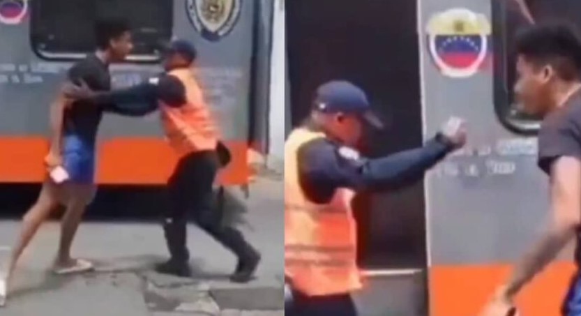 Dos motorizados grabaron video agrediendo a un policía en Caracas y quedaron presos (Imágenes sensibles)