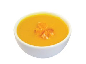 Sopa de auyama con mandarina