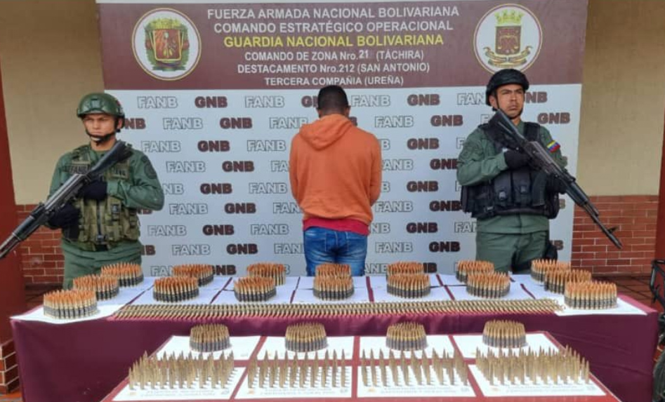 Preso traficante ilegal de municiones en Táchira
