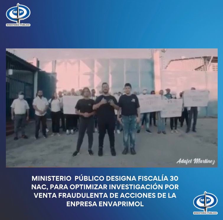 Ministerio Público investigará venta fraudulenta de empresa Envaprimol