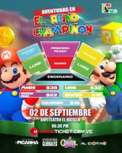Mario Bros y Luigi llegarán a El Anfiteatro El Hatillo para vivir “Aventuras en el Reino Champiñón”