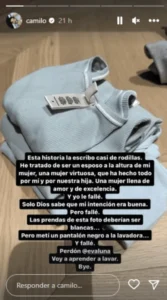 Camilo le pide perdón a Evaluna