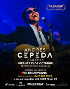 Inicia segunda preventa del concierto de Andrés Cepeda en Caracas ????????