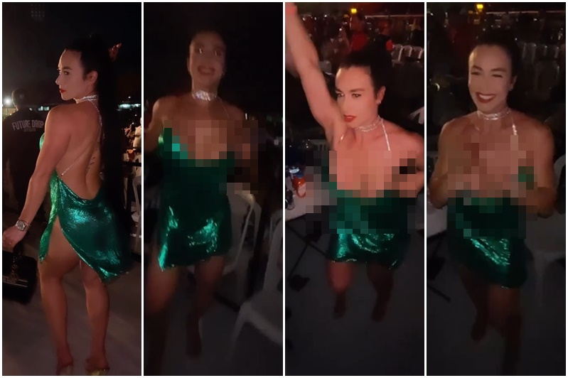 El vestido de Diosa Canales dejó todo al descubierto mientras bailaba ????????