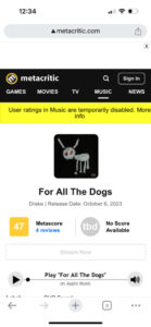 el nuevo álbum de Drake no gustó a crítica