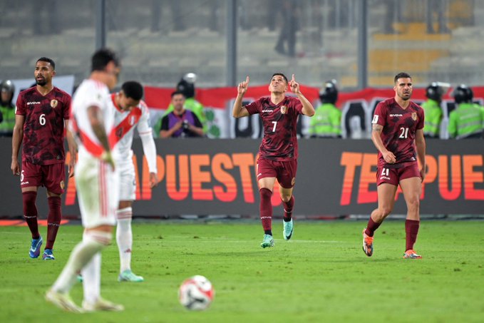 La Vinotinto suma en Lima 1-1 y se afianza en la cuarta posición en la eliminatoria mundialista