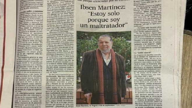 Ibsen Martínez admitió que ha agredido físicamente a varias mujeres y lo botaron
