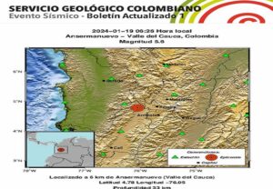 Sismo sacude a Colombia la mañana de este 19 de enero