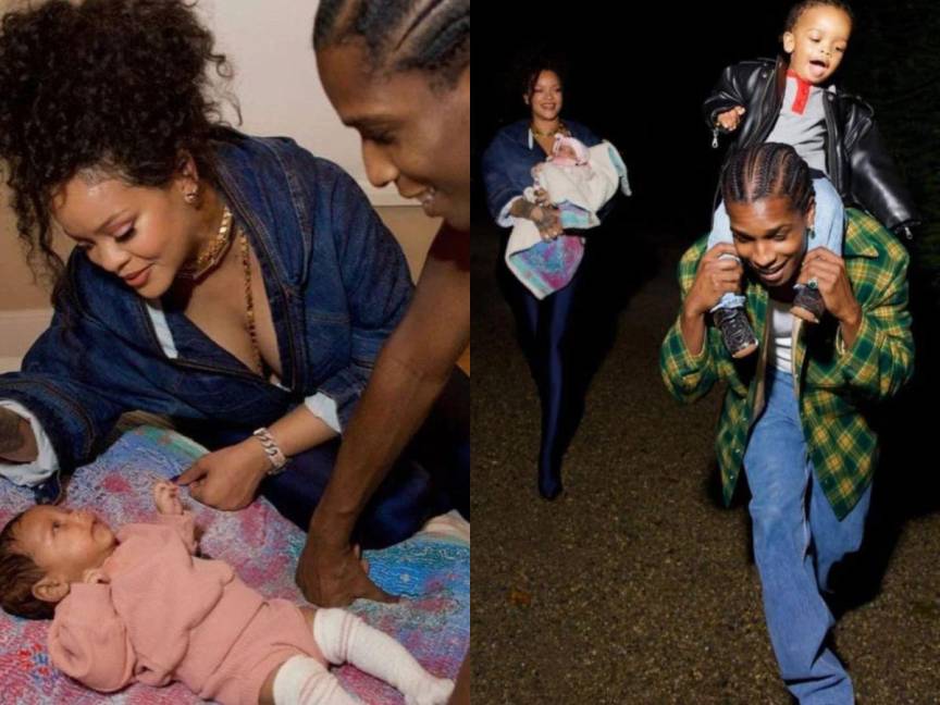 Rihanna con sus hijos