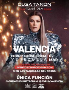 Olga Tañón se presenta el próximo 2 de marzo