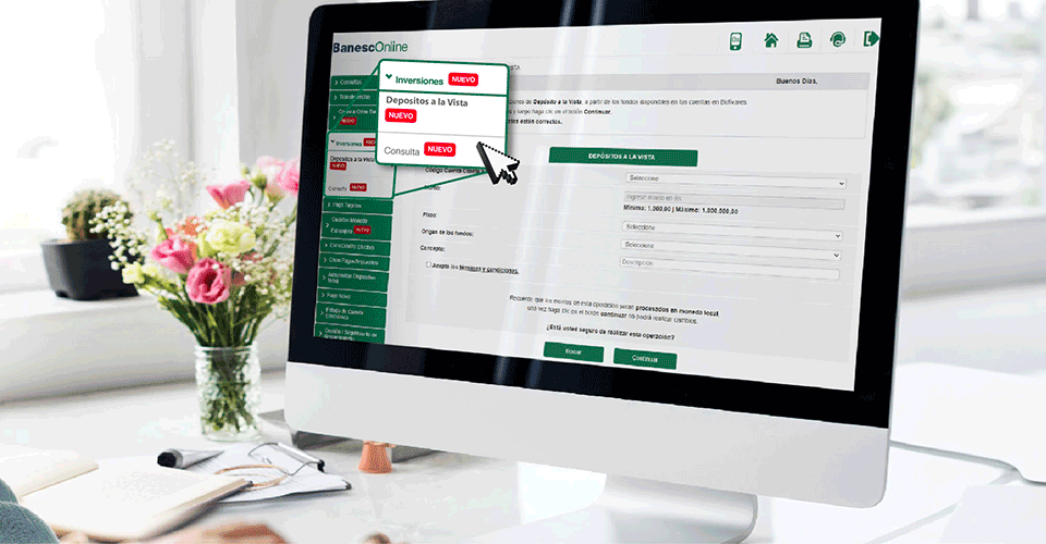 Banesco ofrece "Depósito a la vista" digital como forma de inversión para sus clientes