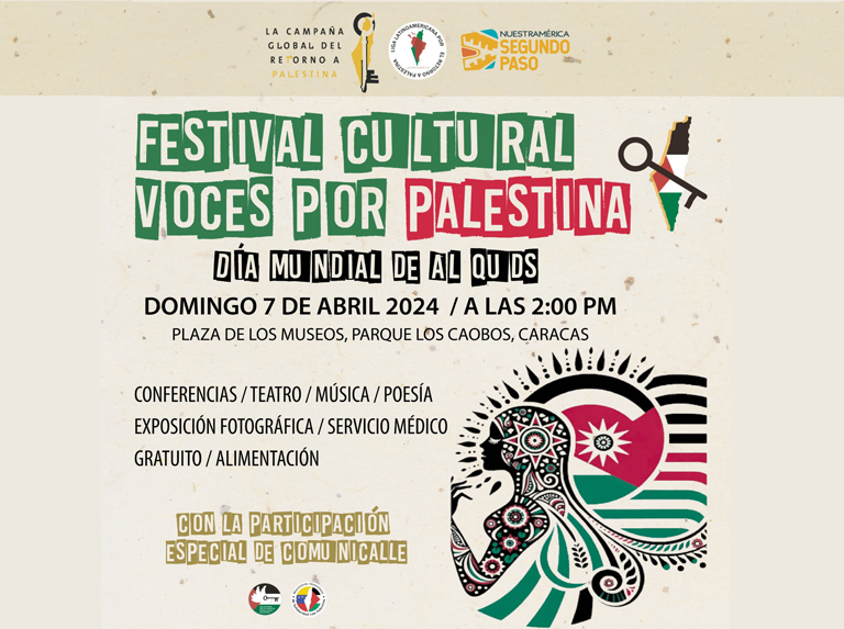 Realizarán en Caracas el Festival Cultural Voces por Palestina