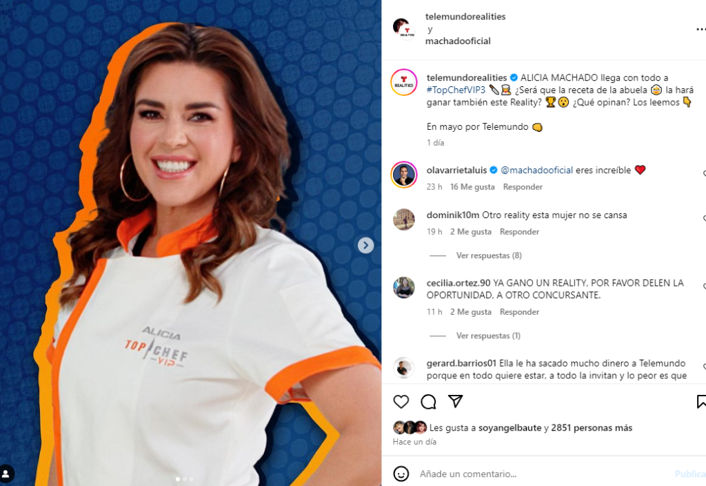 Alicia Machado dedicó participación en “Top Chef VIP 3” a su abuela