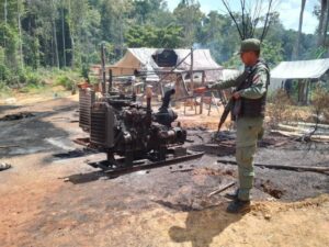 Desmantelado campamento de minería ilegal en Bolívar