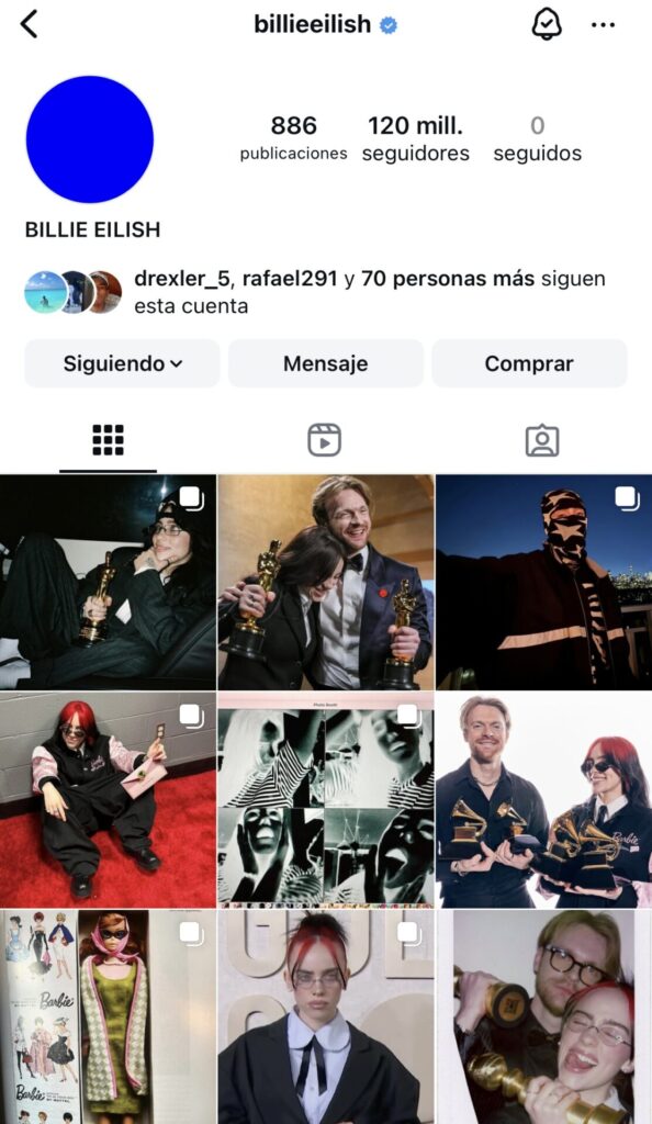 Así ganó Billie Eilish millones de seguidores en Instagram