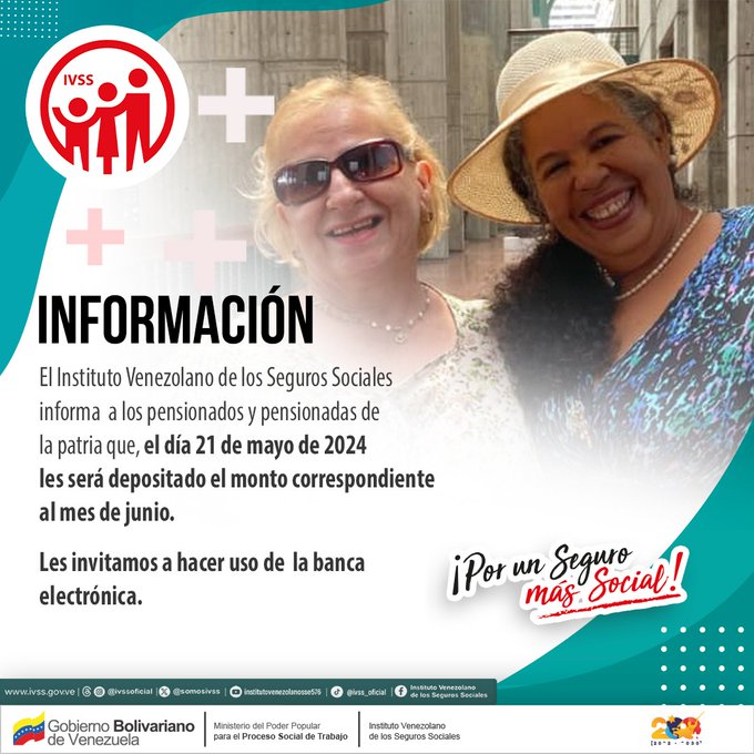 Atención el pago de la pensión del IVSS de junio ya tiene fecha