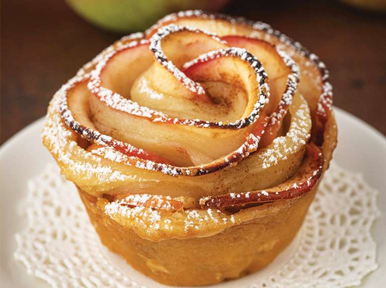 Rosas de hojaldre y manzana