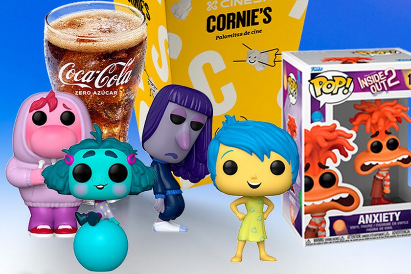 toppers, vasos y funkos con los personajes de Pixar