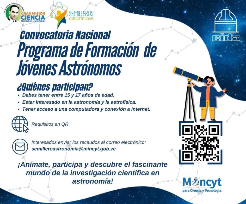 Abren convocatoria para Programa de Formación de Jóvenes Astrónomos