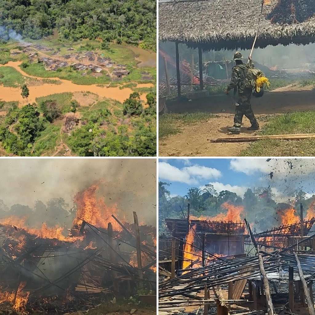 Destruidas estructuras de minería ilegal