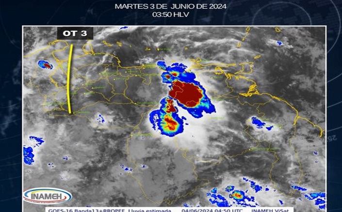 La Onda Tropical 3 genera fuertes lluvias en Venezuela este 4 de junio