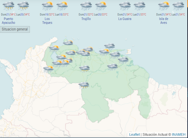 INAMEH pronostica cielos parcialmente nublados en gran parte del país