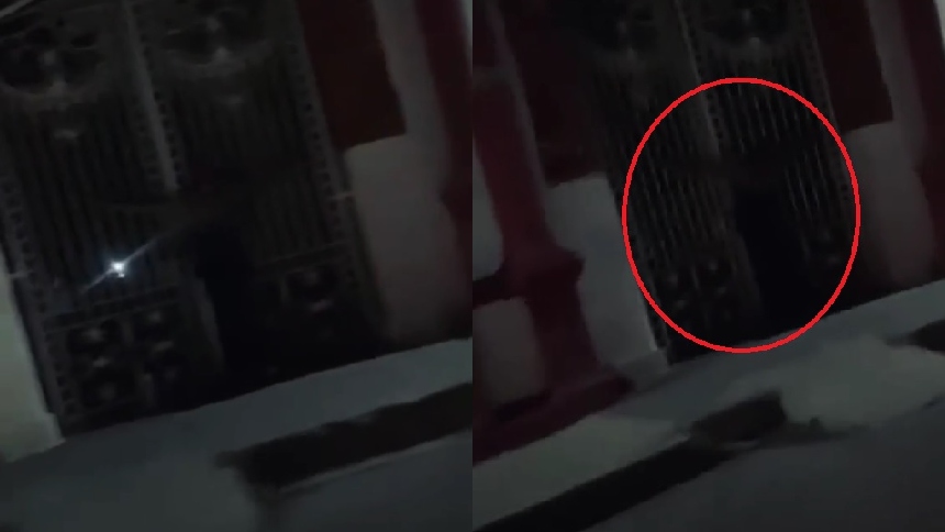 ¿Ilusión óptica o algo paranormal? Joven pasó por un cementerio y grabó a una escalofriante figura