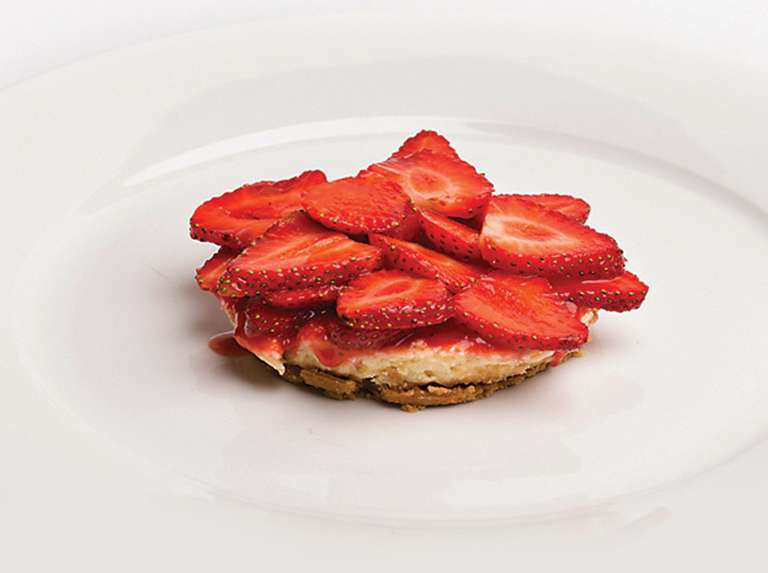 Mini tortas de queso y fresas