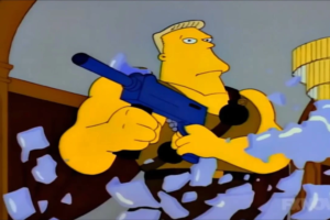 'Los Simpson' tiene una película oculta de acción desperdigada en varias temporadas. Y es una parodia a la altura del cine de Schwarzenegger
