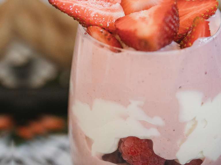 Crema de fresa y banana