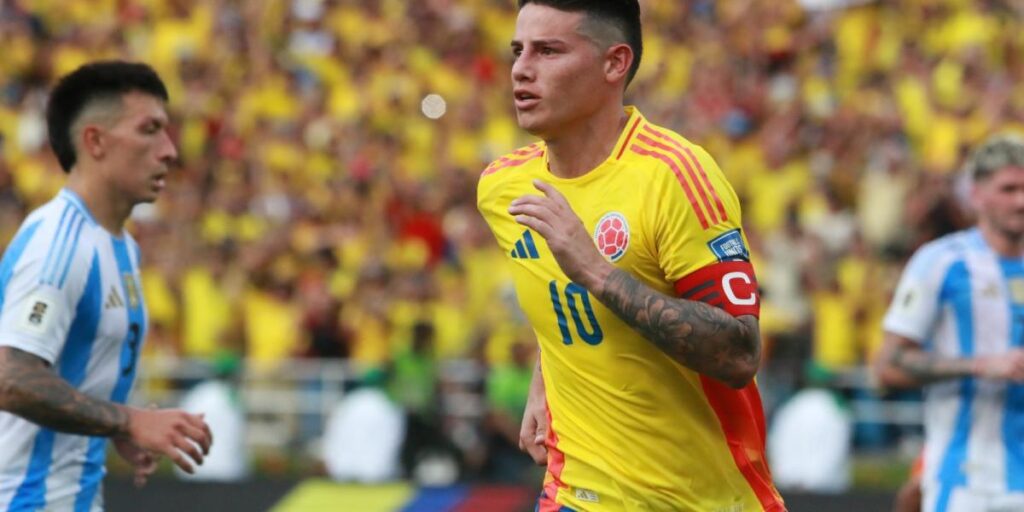 James Rodríguez resuelve difícil partido de eliminatoria contra Argentina 2-1 lo gana Colombia