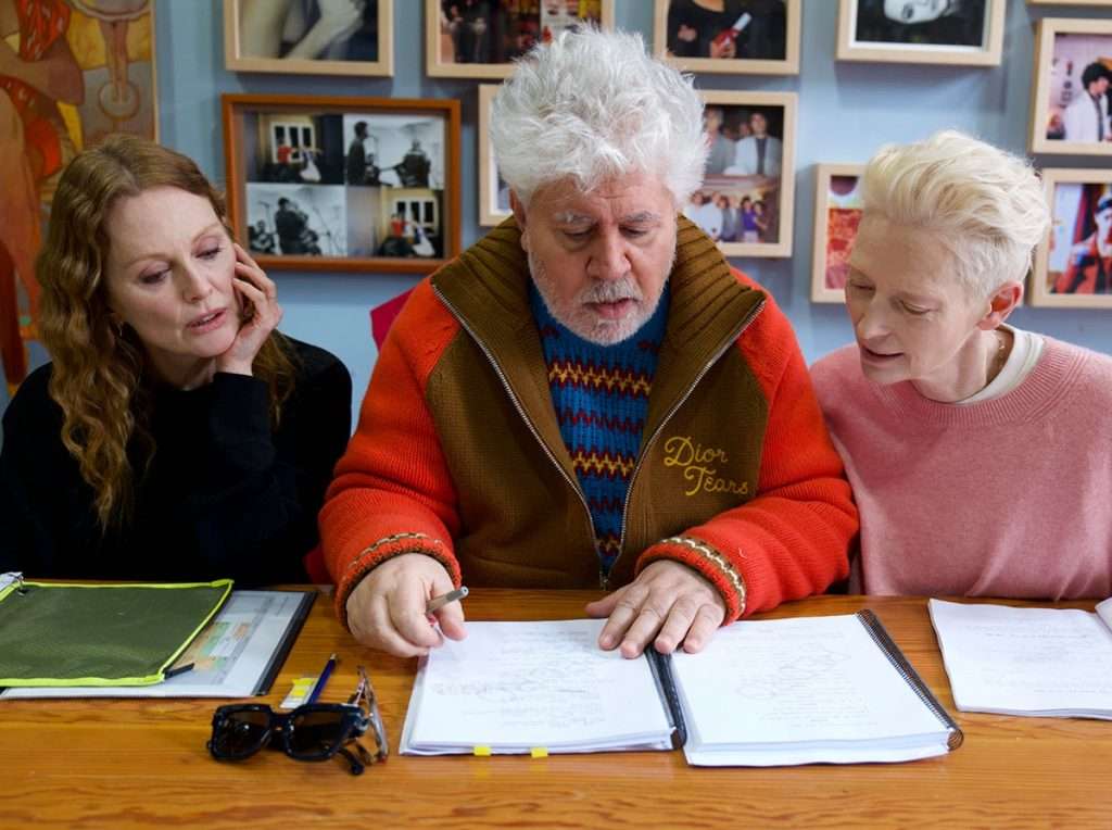 Pedro Almodóvar, Tilda Swinton y Julianne Moore