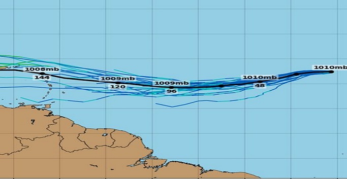 Perturbación Invest 94L en el Atlántico podría acercarse al Caribe esta semana