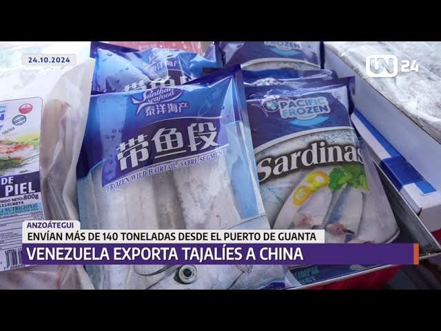 Venezuela exporta tajalíes a China desde Anzoátegui