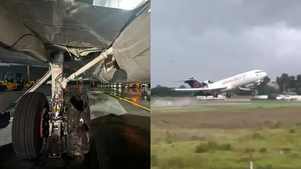 Un avión de carga chocó contra una antena el pleno aterrizaje en aeropuerto El Dorado