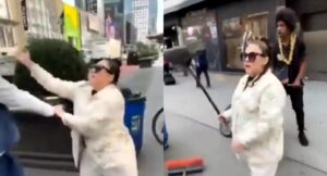 Colombiana atacó a venezolano que limpiaba calles en Nueva York, le gritó 'lárguense de este país'