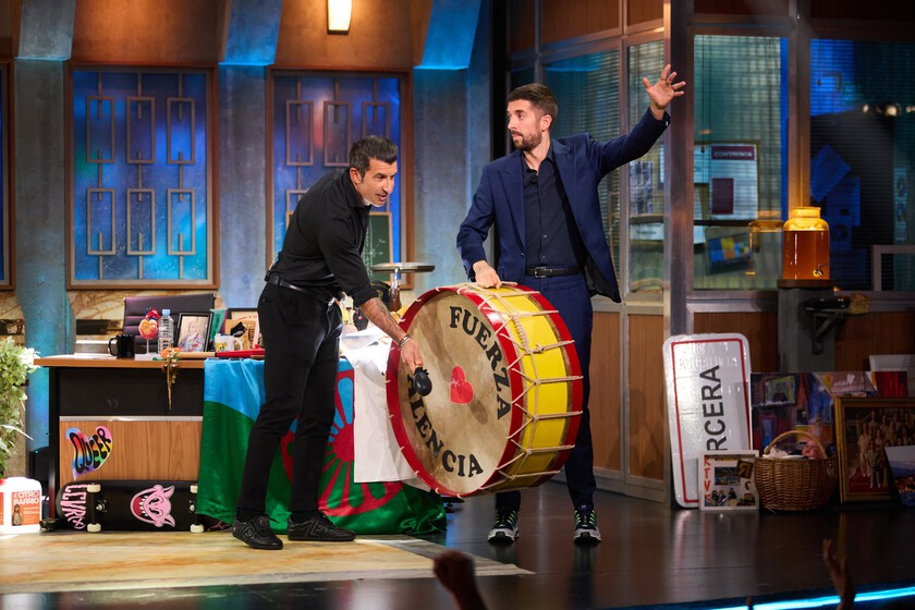 Luis Figo habla sobre su fortuna en 'La revuelta', que quedó por detrás de las audiencias de 'El hormiguero' con Karlos Arguiñano