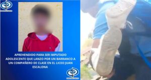 Detenido joven que lanzó a estudiante del liceo Juan José de Escalona por un barranco
