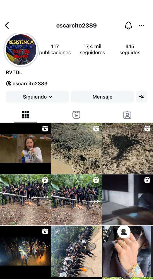 Tren del Llano posteó video del acto de María Corina Machado